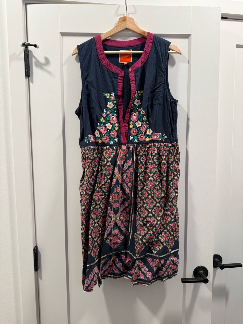 Modcloth Navy Mini with Embroidery